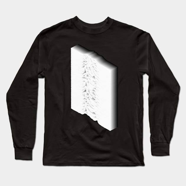 3D Unknown Pleasures Inspired Graphic Design Artwork Long Sleeve T-Shirt by DankFutura